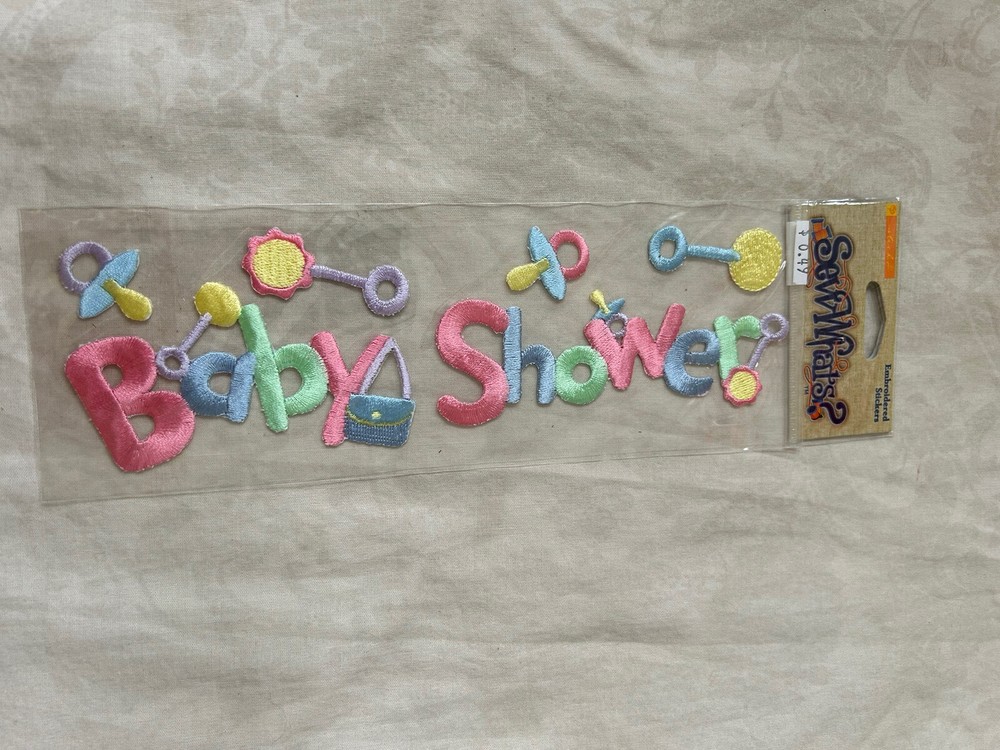 Sticko Sew Whats? Baby Shower Embroidered Stickers New in Package