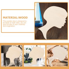 12PCS Head Silhouette Wooden Cutout African Woman Face Cutout Door Wall Hanging