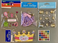Lot: MAMBI Princess Scrapbook Kit Stickers Clear Stamp! Jolee’s Boutique, Sticko