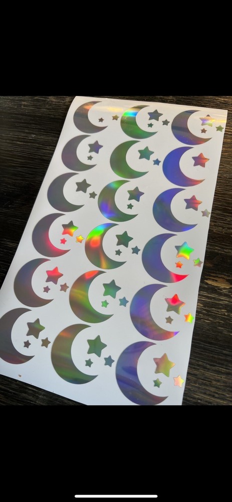 Moon And Star Stickers Set Of 25 Color Changing