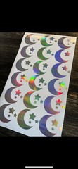 Moon And Star Stickers Set Of 25 Color Changing