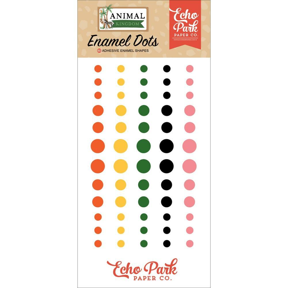 Crafts Enamel Dots EP Animal Kingdom Green Yellow Orange Pink