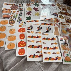 Vtg Mrs Grossman’s Thanksgiving Fall Halloween Sticker Big Lot Jolee’s Hallmark
