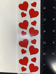 Hearts Red & Gold Sticker Sheet Scrapbook Planner Craft Stickers