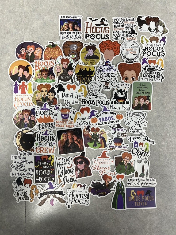 10 Pcs Random Hocus Pocus Themed Stickers