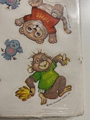 Vintage 80s Shirt Tales Fuzzy Flocked Stickers Hallmark TV Cartoons Scrapbook