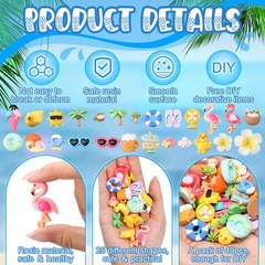Giegxin 40 Pcs Summer Resin Charm Hawaii 2.6 x 3.9 x 0.6 inches, mixed color