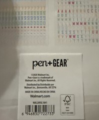 Scrapbooking Alpha Numeric stickers Multi-color 4 sheets pen &Gear