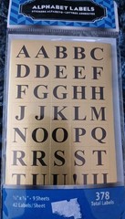 Gold Foil ALPHABET LABELS Stickers Uppercase 756 Total Labels