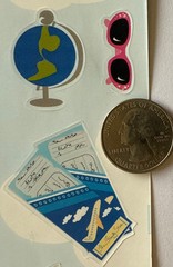 TRAVEL TIME Stickers(17pc) Airplane•Cruise•Taxi•Train•Vacation•Tickets•Vacation•