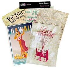 Glitz Design, Happy Travels, Paper Layers, Vintage Travel Posters, Collage Pages