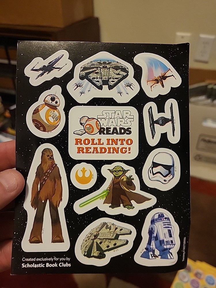 Star Wars Sticker Sheet NeW Scholastic Book Clubs Rare 12 Stickers