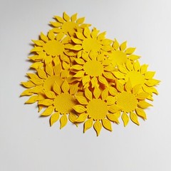 X 100 Sunflower Die Cuts | Sunflower Card Toppers | Sunflower Card Front Cuts