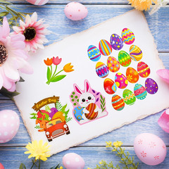 Easter Stickers Bulk – 24 Sheets Bunny Egg Stickers, Easter Basket Stuffers, Par