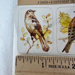 NOS 1978 Vintage Rust Craft Sticker Pack Brandywine Art Birds Sealed 4 Sheets