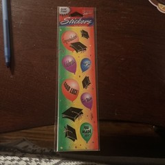 Vintage Paper Art Festive Graduation 2 Sheet Sticker Package.rare