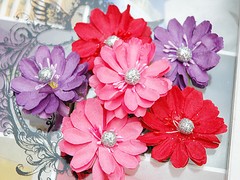RAZZLES – PINK RED PURPLE – 2 x 3 Each Flowers PAPER 50-55mm MH ConB3
