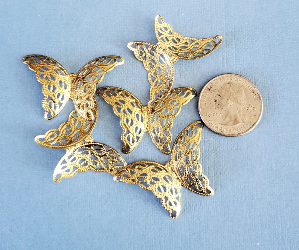 5 pcs Butterfly Gold Tone for Charm Embellishments Crafts Accessor Findings