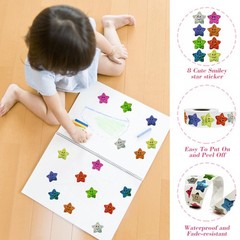 700Pcs Smiley Face Star Stickers for Kids Reward,1inch 8 Colored Sparkly Foil…