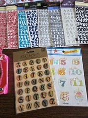 Lot of 54 Pkgs Alphabet/Number 3D Foam Glittery Shiny Cardstock Stickers NEW