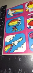 vintage Stickers Yellow Rainbows Airplanes Rockets Rare 1 Sheet Star Bright