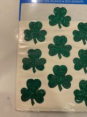 Hallmark Razzle Dazzle Stickers St Patricks Day 4 Leaf Clover Glitter 1 Sheet