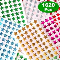 Brilliant 6-Color Holographic Star Stickers – 1620 Count for Classroom & Rewards