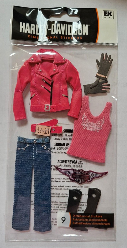 EK SUCCESS Jolees Boutique Harley Davidson Pink Clothing Stickers