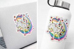 Retro Unicorn Prism Sticker 1980s Holographic kawaii Neon 1990sHolographic Decal