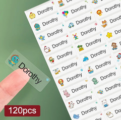 120pcs Custom Waterproof Transparent Name Stickers Kids School Labels PET – NEW