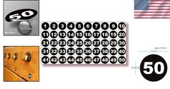 Waterproof Black Number Stickers 1-50 – 1-Inch Vinyl for Organizing & Labeling