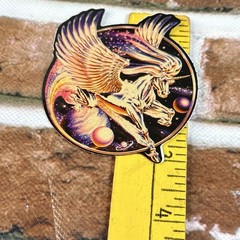 2 UNICORN PEGASUS space celestial fantasy VINTAGE sticker glitter prismatic