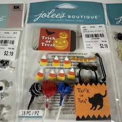Jolee’s Boutique Stickers – Glitter Skulls, Trick Or Treat, Cute Spiders & Webs