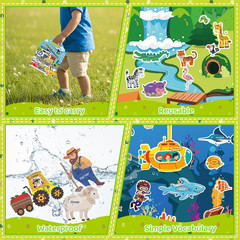 Jelly Sticker Books for Toddlers 2-6 Years, 4 Sets of Reusable Sticker Books