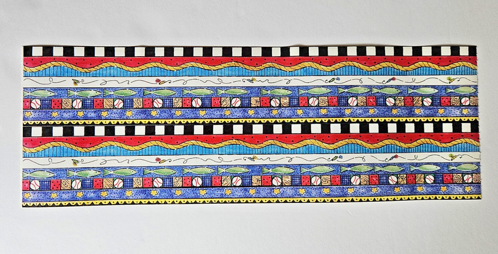 Vtg Penny Black Stickeroos BORDER #1 Sheet of 12″ Whimsical Border Stickers HTF