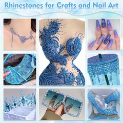 14000Pcs Light Blue Flatback Rhinestones with B7000 Glue for Stunning Crafts