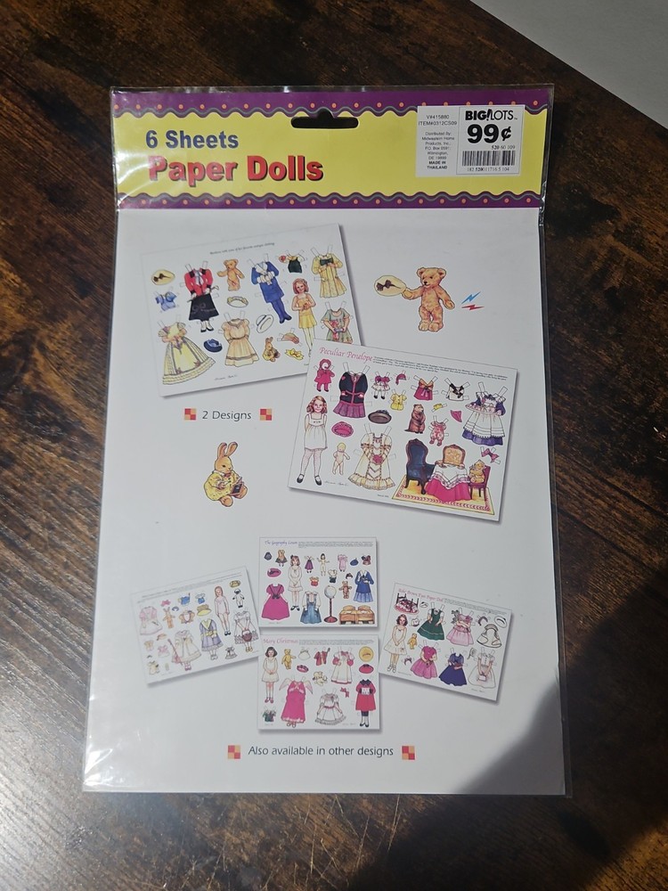 THERESA BORELLI COLLECTIBLE PAPER DOLLS FANCYWORK 6 SHEETS 1998
