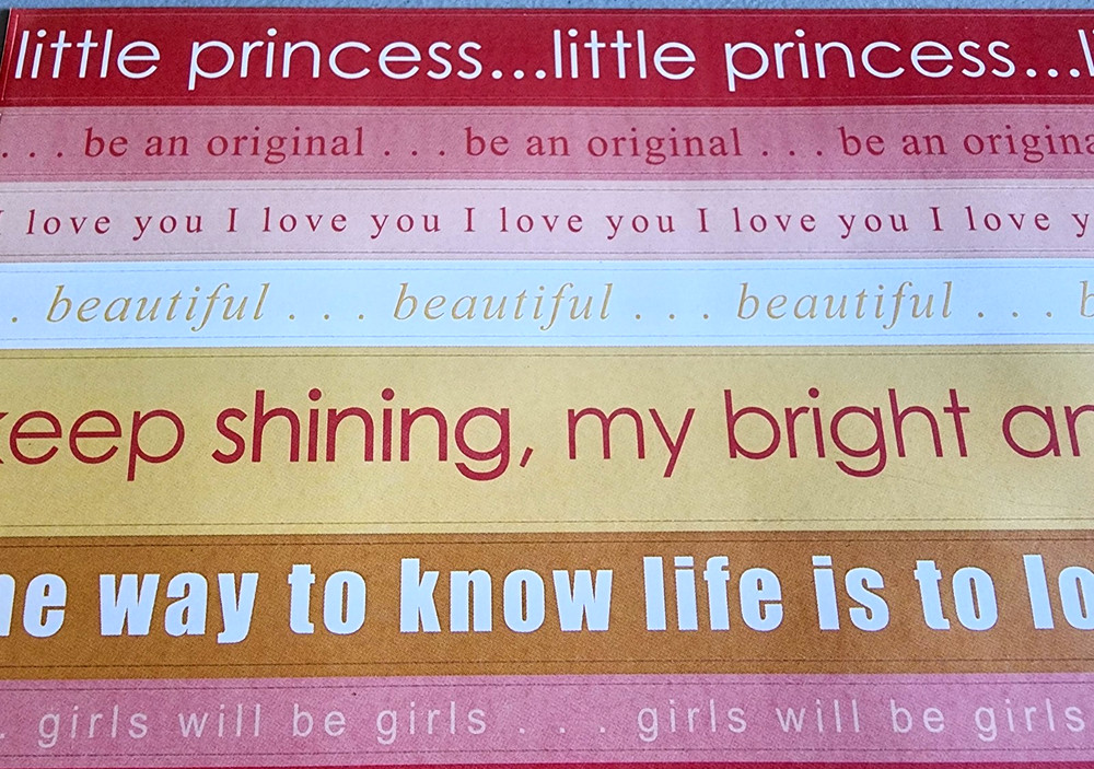 Vintage Pebbles Sassy Girl Cardstock Stickers 12″ 2009 Scrapbooking Phrases NOS