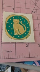 Vintage Stickers Illuminations Cat Gold Foil Embossed Sticker