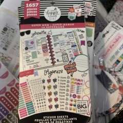 The Happy Planner Super Mom Accessory Book 1657 Stickers. Used