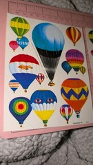 Vintage Dennison Stickers Hot Air Balloons Lot Of 2 Sheets READ