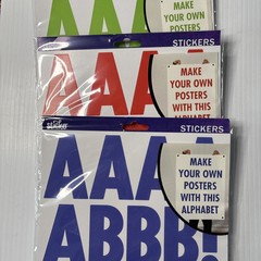 Sticko Stickers 145 Piece Red Green Blue Poster Alphabet and Numbers/Symbols Lot