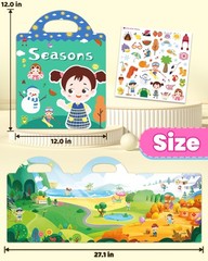 Reusable Sticker Book for Toddlers, Travel Stickers for , Craft Activities To…