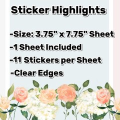 Violette Stickers – Birds – 1 Oriental Bird & Flower Sticker Sheet – Scrapbooks