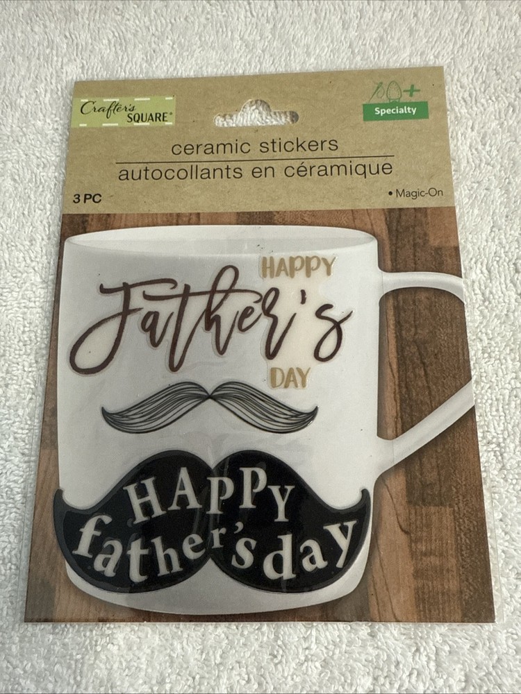 3 PCS Crafter’s Square Father’s Day Coffee Mug Decorative Ceramic Stickers #67