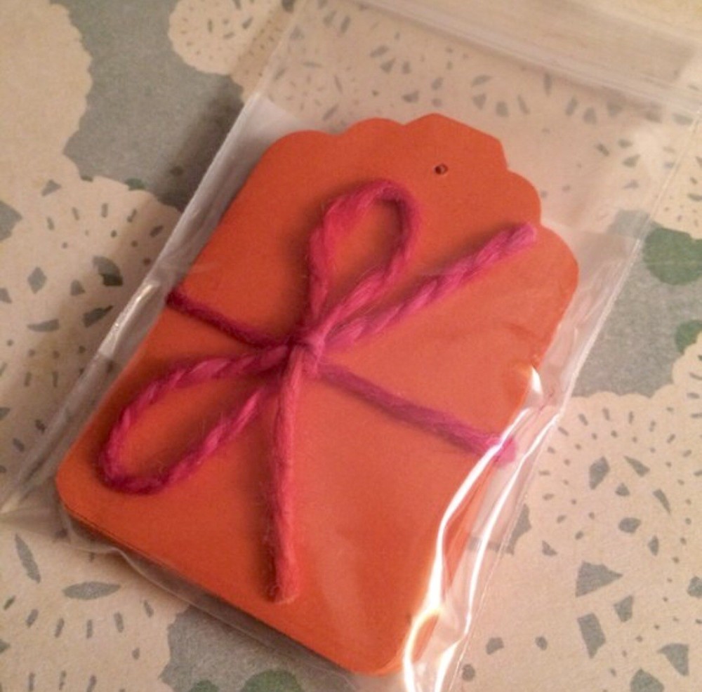 25 Hand Punched Orange Gift Tags, Scrapbook, Crafts, Etc.
