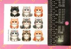 Fluffy Kitten Cats Mini Sticker Sheet