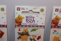 VTG Disney Winnie the Pooh Sandylion 3 packs Stickers Sealed Tigger fall ABC 123