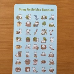 Small Kawaii Bunny Sticker Sheets Planner, Scrapbooking, Sticker Charts