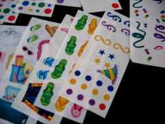 Creative Memories Stickers, Confetti, Tropical, Colored Dots, Balloons, TopHats